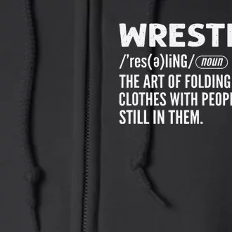 Definition Of Wrestling Funny Wrestler Coach Full Zip Hoodie