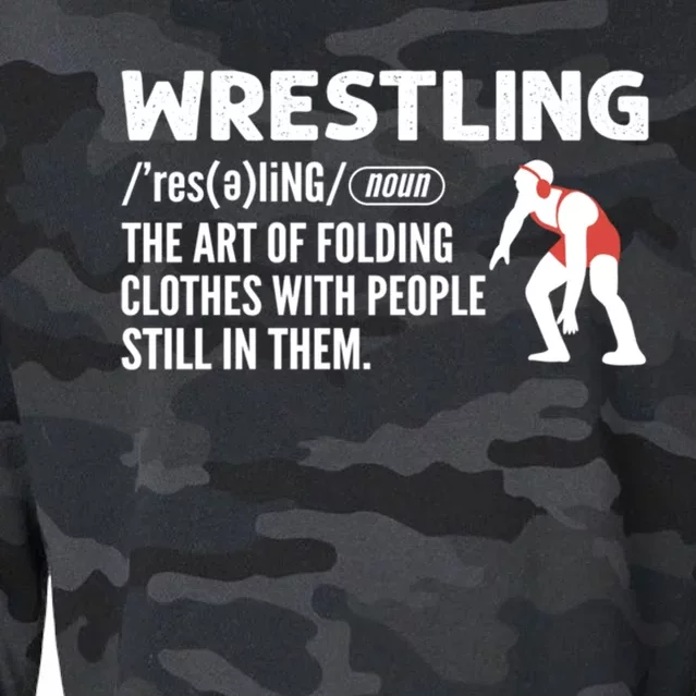 Definition Of Wrestling Wrestler Gift Cropped Pullover Crew