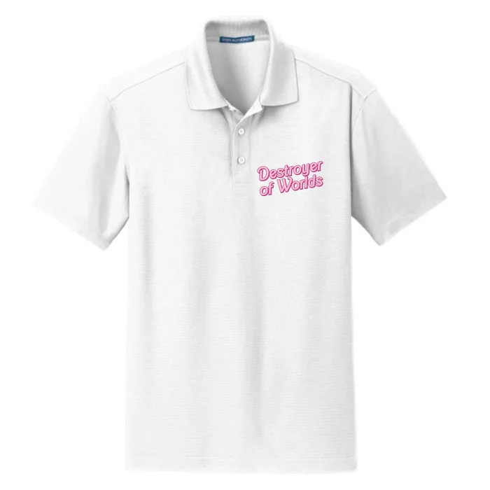 Detroyer Of Worlds Funny Barbe Barbenheimer Dry Zone Grid Performance Polo