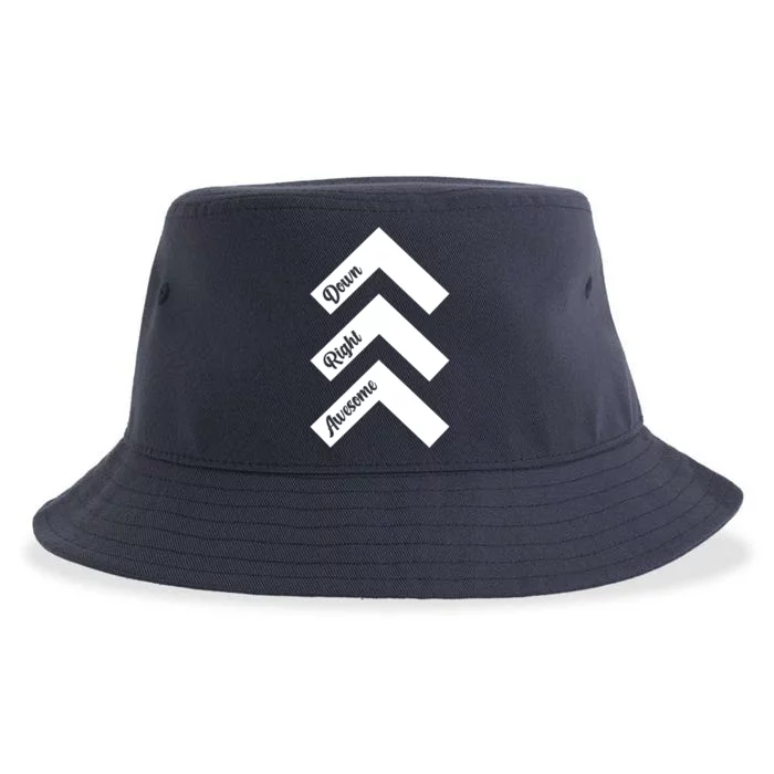 Down Right Awesome Arrow Down Syndrome Awareness Sustainable Bucket Hat