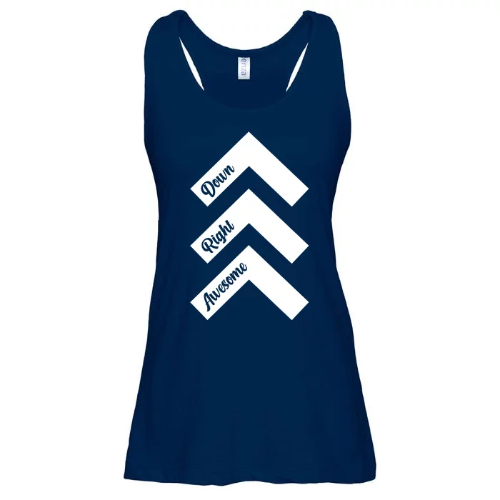 Down Right Awesome Arrow Down Syndrome Awareness Ladies Essential Flowy Tank