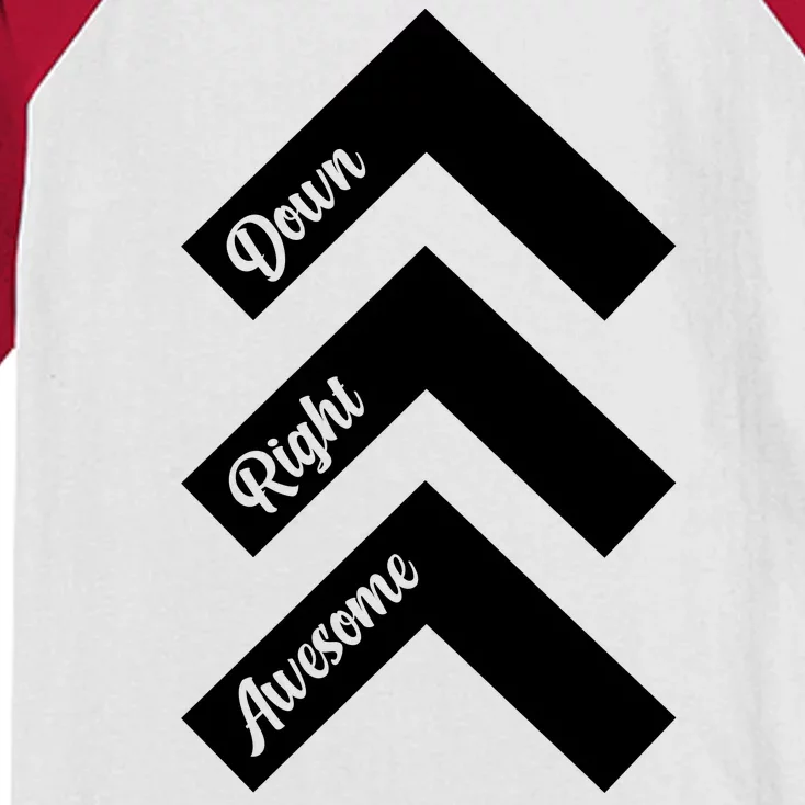 Down Right Awesome Arrow Down Syndrome Awareness Kids Colorblock Raglan Jersey