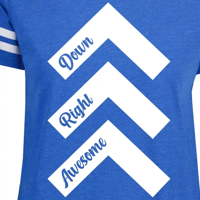 Down Right Awesome Arrow Down Syndrome Awareness Enza Ladies Jersey Football T-Shirt