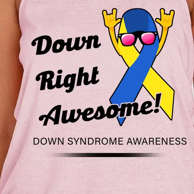 Down Right Awesome Down Syndrome Women's Knotted Racerback Tank