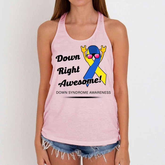 Down Right Awesome Down Syndrome Women's Knotted Racerback Tank