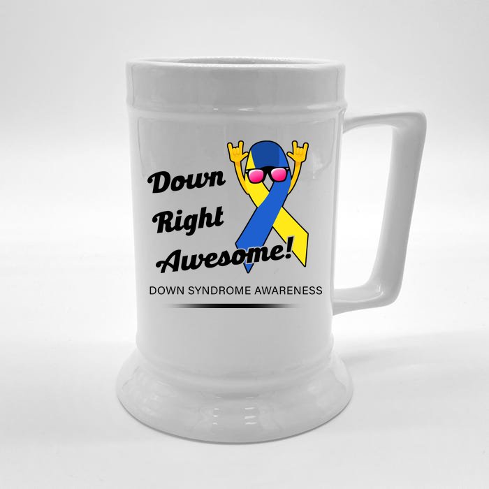 Down Right Awesome Down Syndrome Front & Back Beer Stein