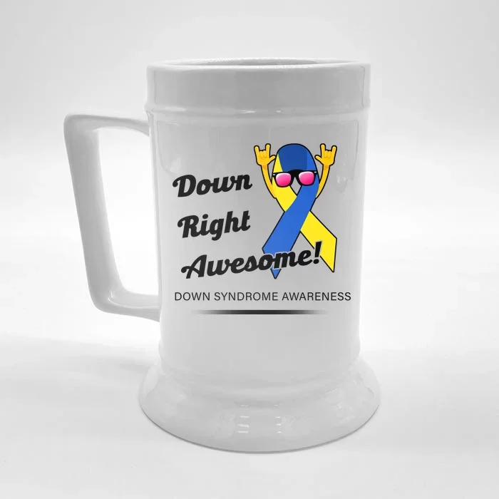 Down Right Awesome Down Syndrome Front & Back Beer Stein