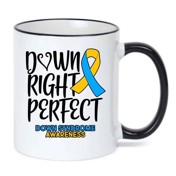 Down Right Perfect - Down Syndrome Awareness Black Color Changing Mug