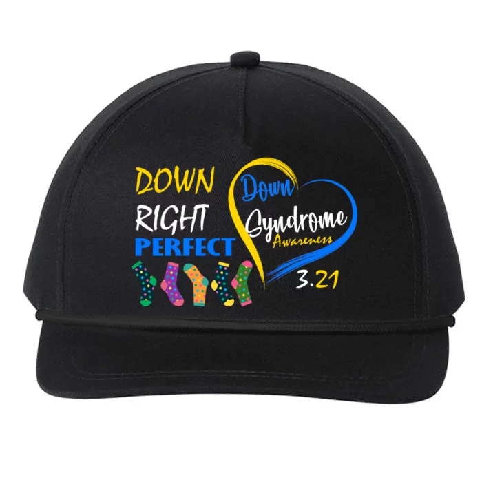 Down Right Perfect Down Syndrome Snapback Five-Panel Rope Hat