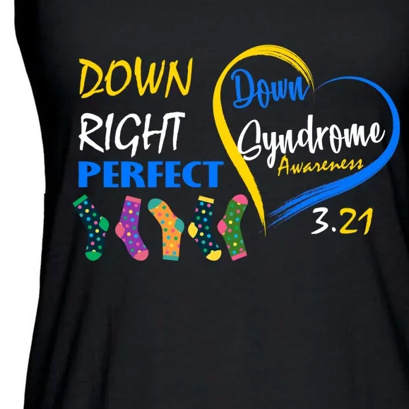 Down Right Perfect Down Syndrome Ladies Essential Flowy Tank