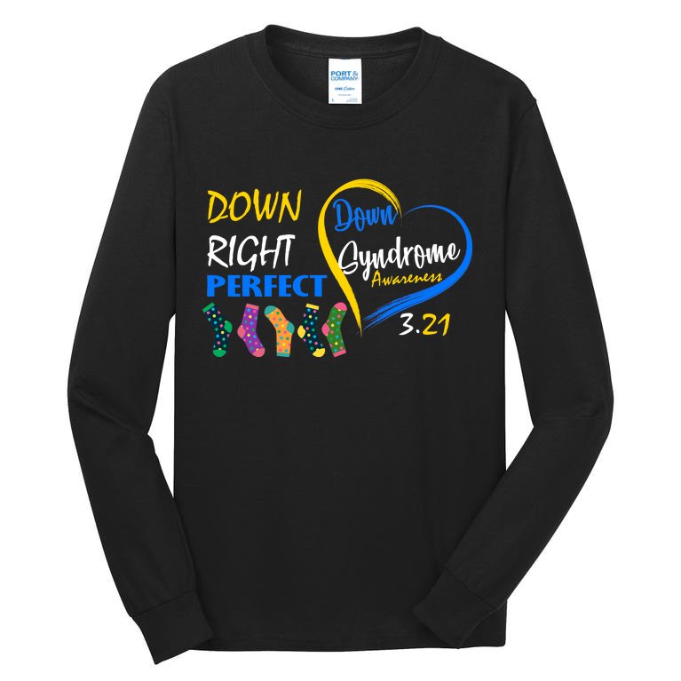 Down Right Perfect Down Syndrome Tall Long Sleeve T-Shirt