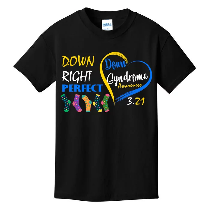 Down Right Perfect Down Syndrome Kids T-Shirt