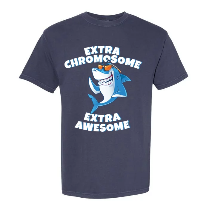 Down Syndrome - Extra Chromosome Shark Garment-Dyed Heavyweight T-Shirt