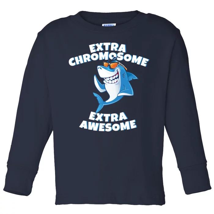 Down Syndrome - Extra Chromosome Shark Toddler Long Sleeve Shirt