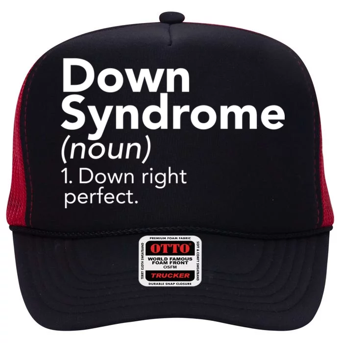 Down Syndrome Available Down Right Perfect High Crown Mesh Trucker Hat