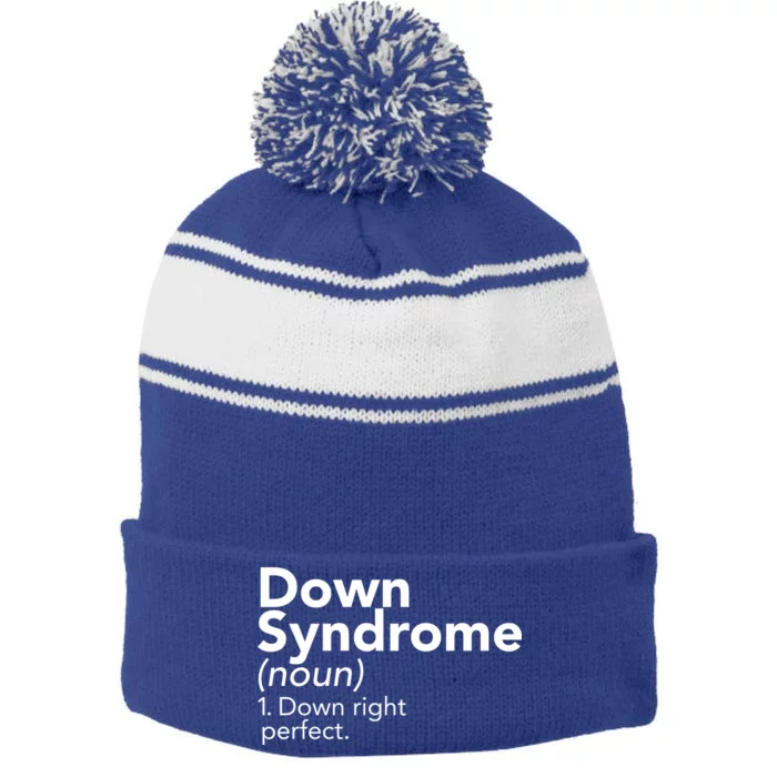 Down Syndrome Available Down Right Perfect Stripe Pom Pom Beanie