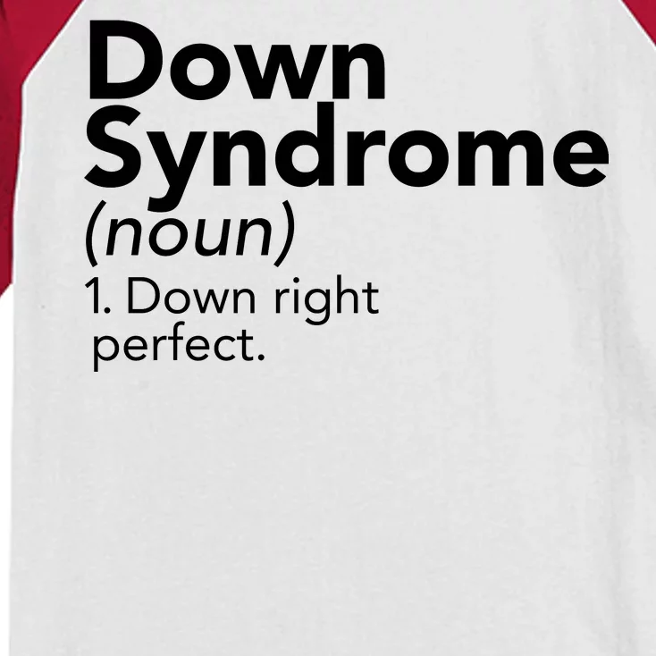 Down Syndrome Available Down Right Perfect Kids Colorblock Raglan Jersey