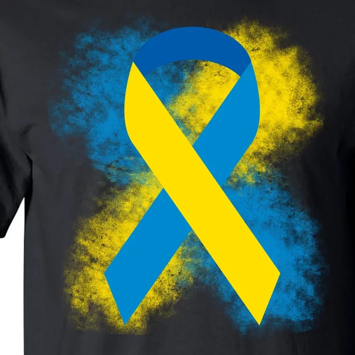 Down Syndrome Awareness Blue & Yellow Ribbon Tall T-Shirt