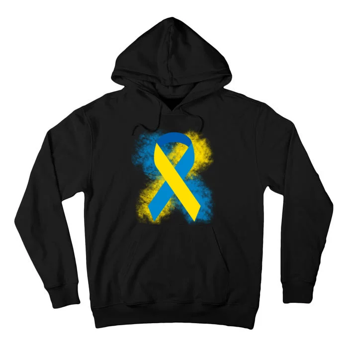 Down Syndrome Awareness Blue & Yellow Ribbon Tall Hoodie