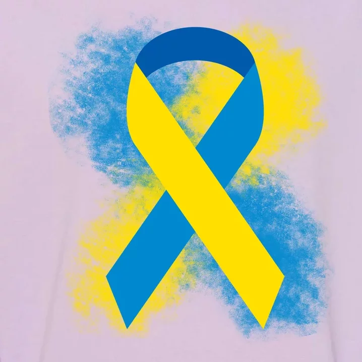 Down Syndrome Awareness Blue & Yellow Ribbon Garment-Dyed Sweatshirt