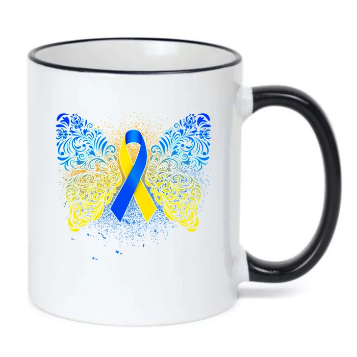 Down Syndrome Awareness Butterfly Ribbon Black Color Changing Mug