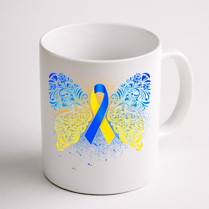 Down Syndrome Awareness Butterfly Ribbon Front & Back Coffee Mug