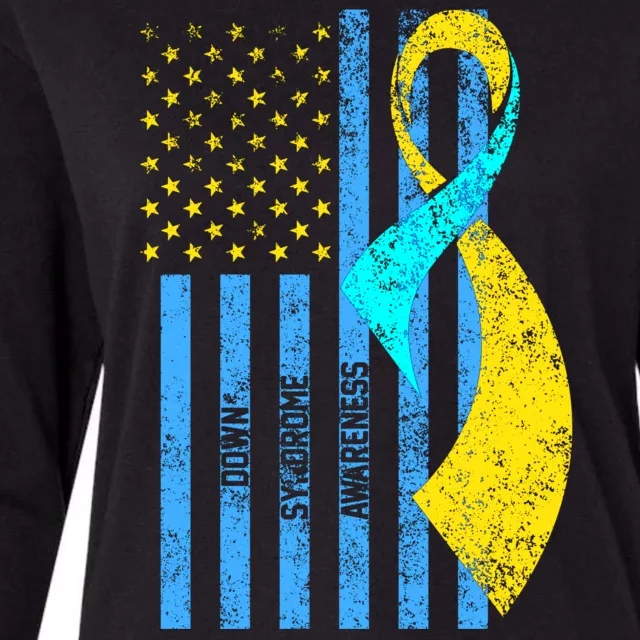 Down Syndrome Awareness Flag Womens Cotton Relaxed Long Sleeve T-Shirt