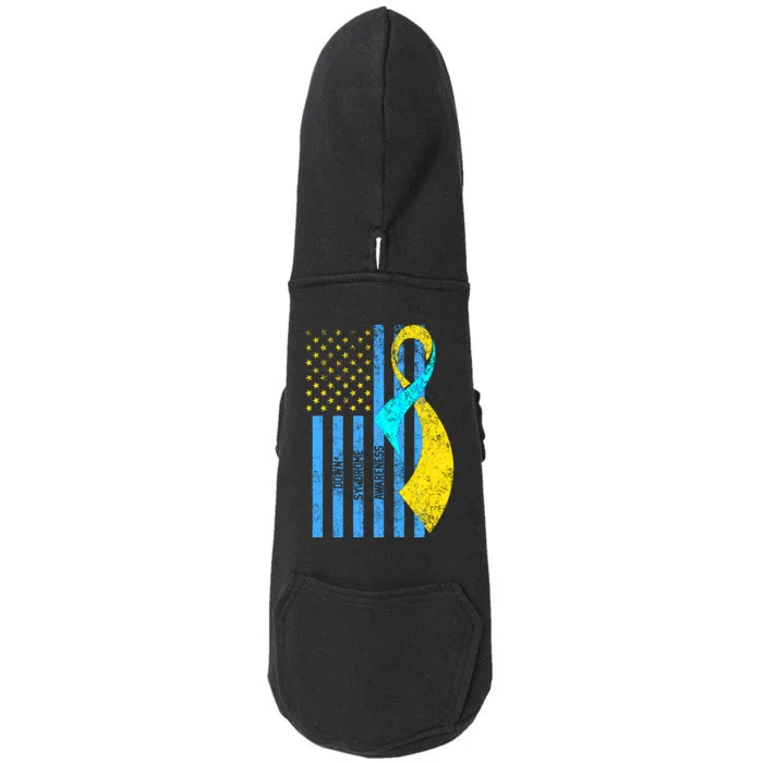 Down Syndrome Awareness Flag Doggie 3-End Fleece Hoodie