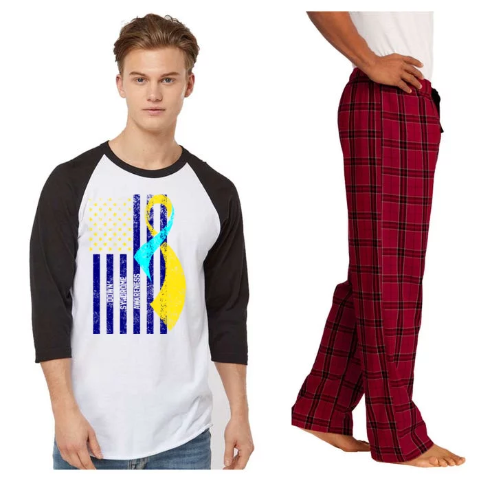 Down Syndrome Awareness Flag Raglan Sleeve Pajama Set