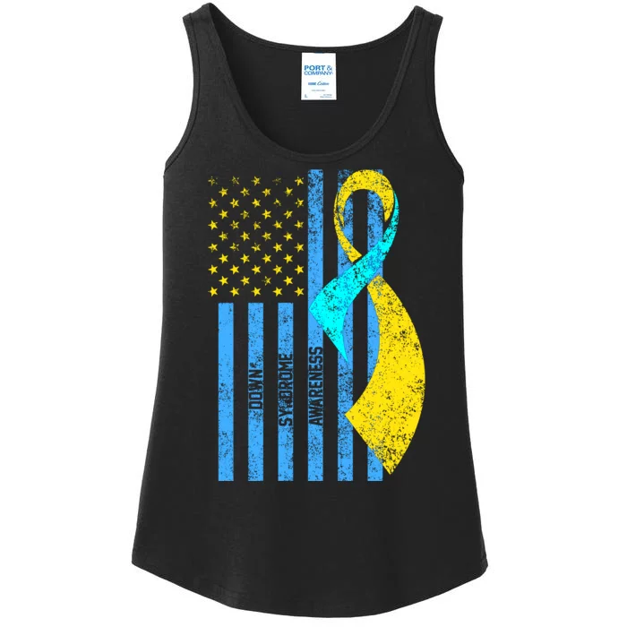 Down Syndrome Awareness Flag Ladies Essential Tank