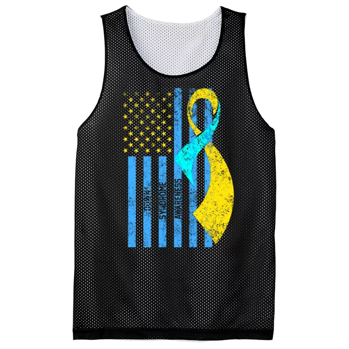 Down Syndrome Awareness Flag Mesh Reversible Basketball Jersey Tank