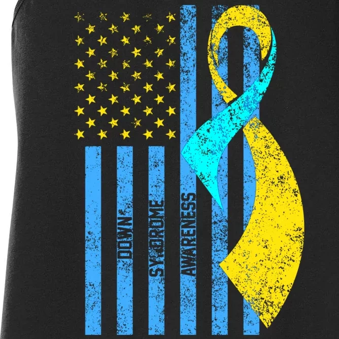 Down Syndrome Awareness Flag Women's Racerback Tank