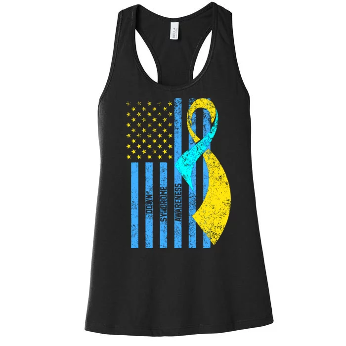 Down Syndrome Awareness Flag Women's Racerback Tank