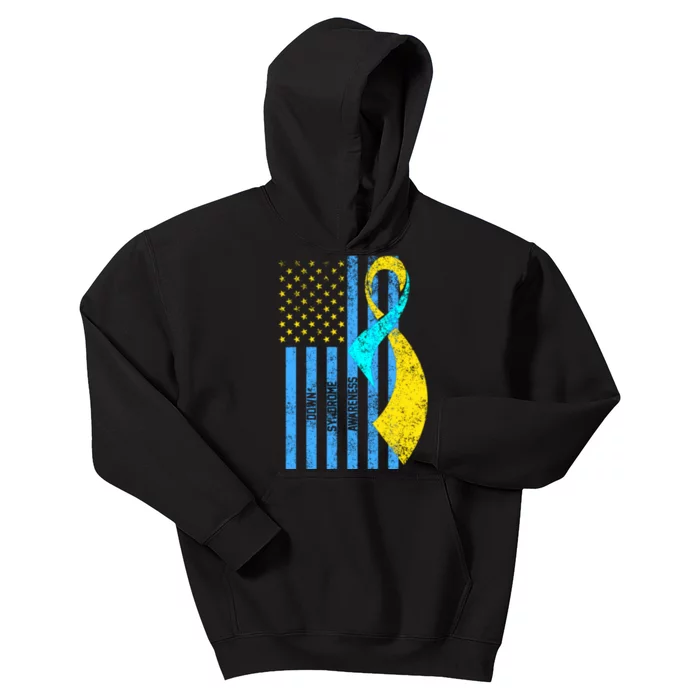 Down Syndrome Awareness Flag Kids Hoodie