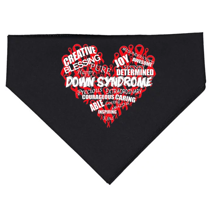 Down Syndrome Awareness Heart USA-Made Doggie Bandana