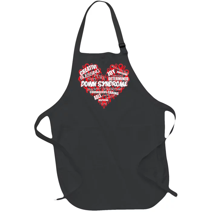 Down Syndrome Awareness Heart Full-Length Apron With Pocket