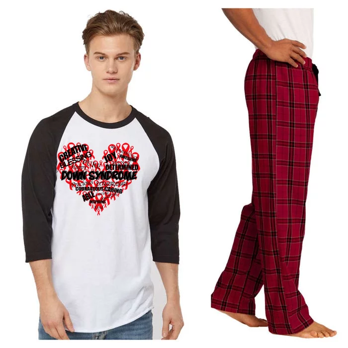 Down Syndrome Awareness Heart Raglan Sleeve Pajama Set