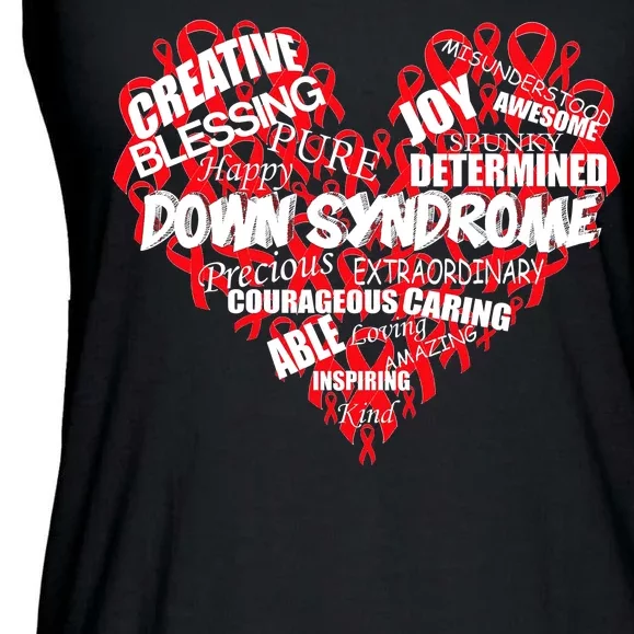 Down Syndrome Awareness Heart Ladies Essential Flowy Tank