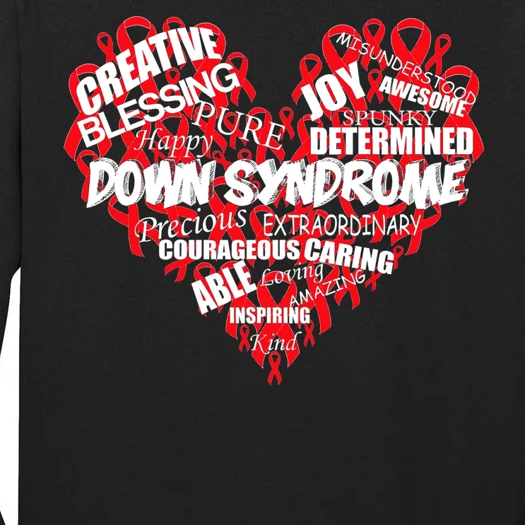 Down Syndrome Awareness Heart Tall Long Sleeve T-Shirt