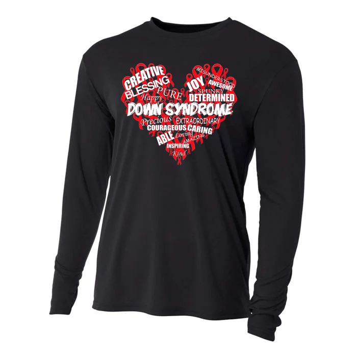 Down Syndrome Awareness Heart Cooling Performance Long Sleeve Crew