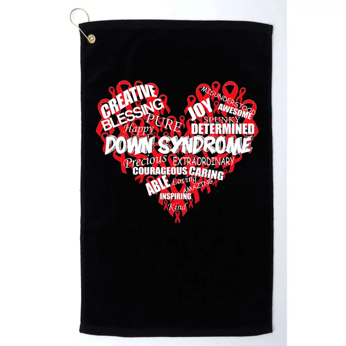 Down Syndrome Awareness Heart Platinum Collection Golf Towel