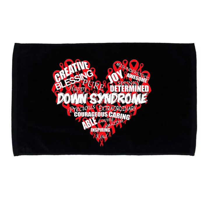 Down Syndrome Awareness Heart Microfiber Hand Towel