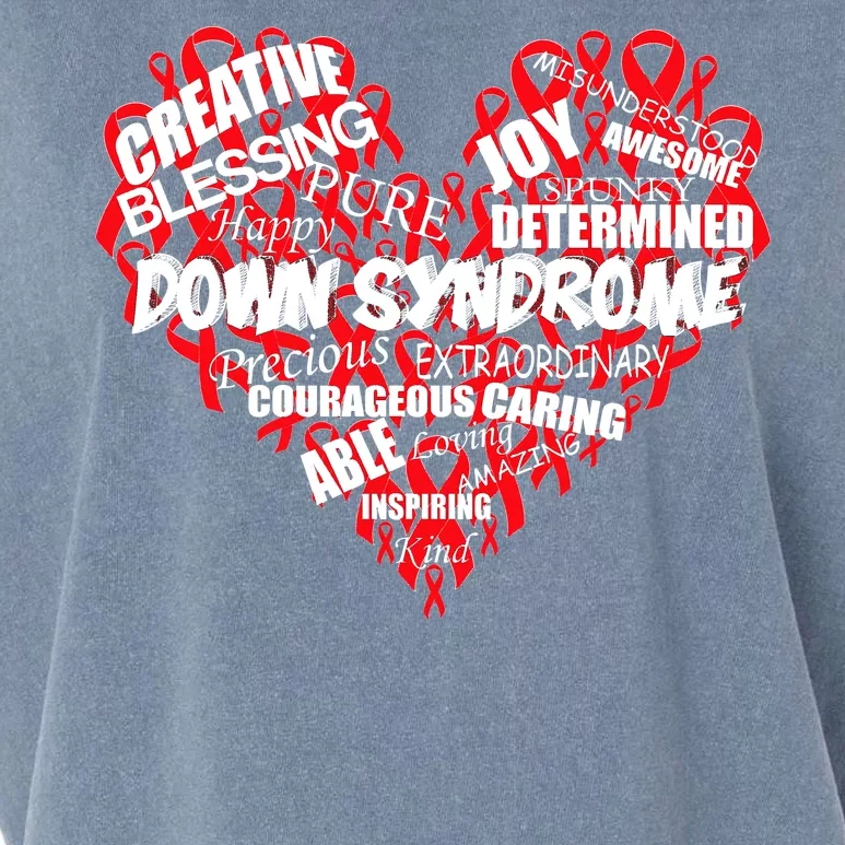 Down Syndrome Awareness Heart Garment-Dyed Women's Muscle Tee