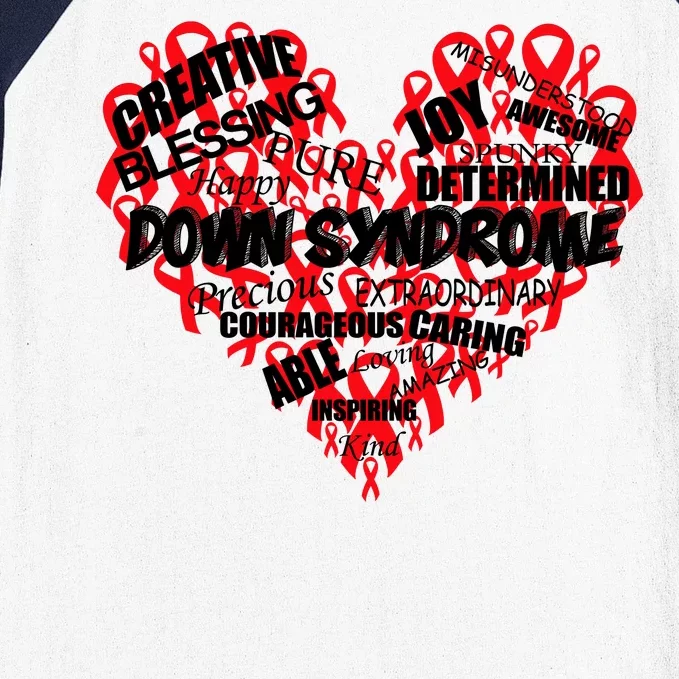 Down Syndrome Awareness Heart Baseball Sleeve Shirt