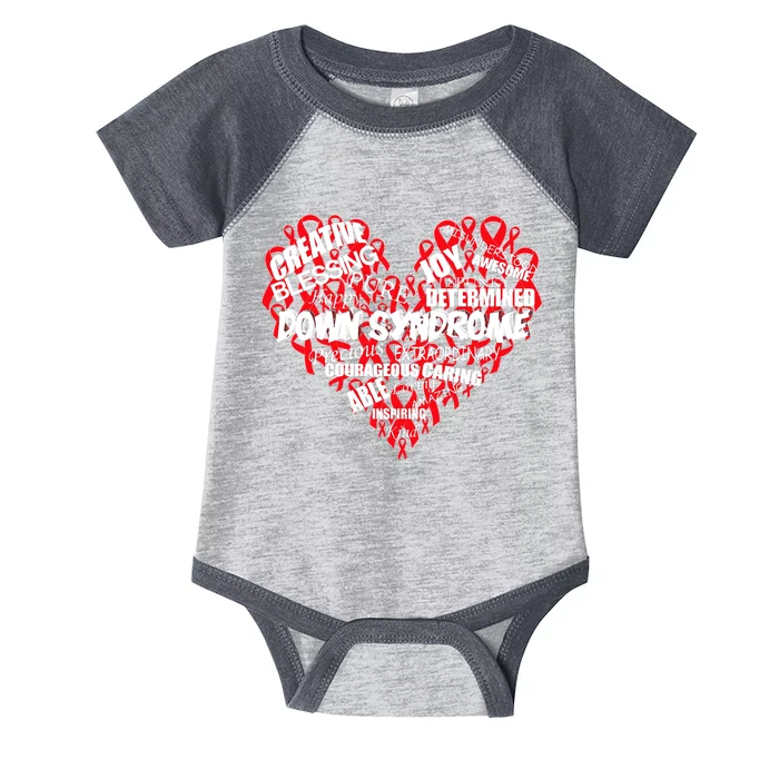 Down Syndrome Awareness Heart Infant Baby Jersey Bodysuit