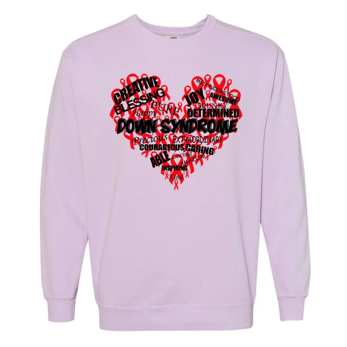 Down Syndrome Awareness Heart Garment-Dyed Sweatshirt