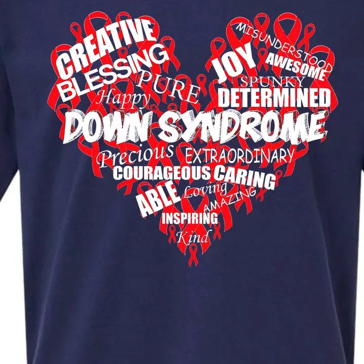 Down Syndrome Awareness Heart Sueded Cloud Jersey T-Shirt