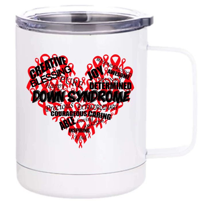 Down Syndrome Awareness Heart Front & Back 12oz Stainless Steel Tumbler Cup