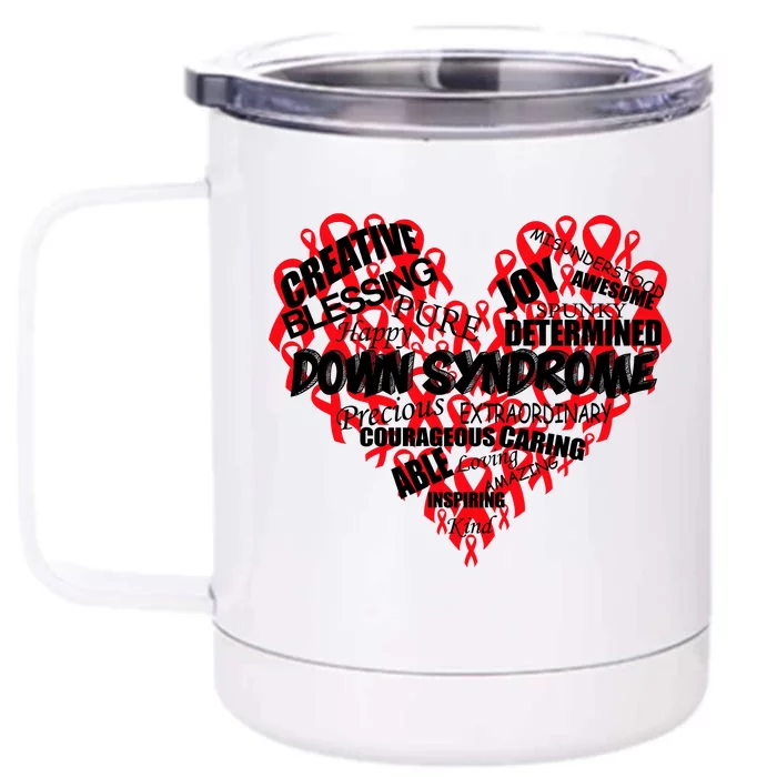 Down Syndrome Awareness Heart Front & Back 12oz Stainless Steel Tumbler Cup