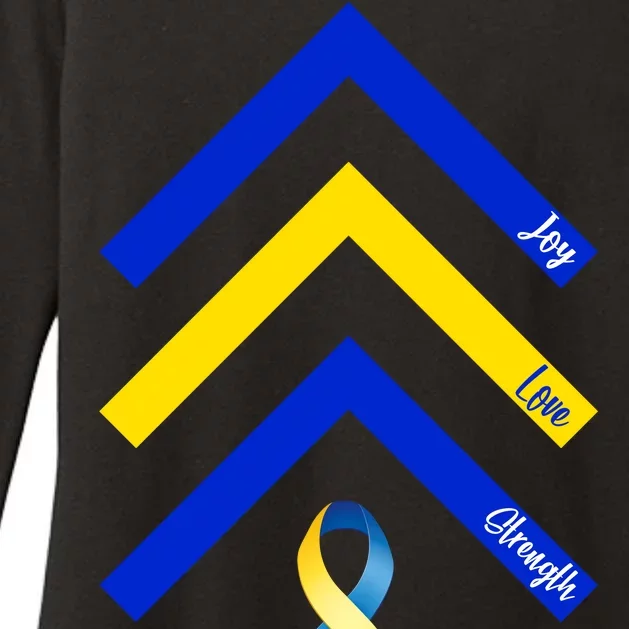 Down Syndrome Awareness Joy Love Strength Womens CVC Long Sleeve Shirt